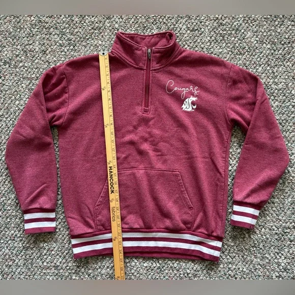 WSU COUGARS 1/4 zip champion sweatshirt, size medium - Picture 2 of 6
